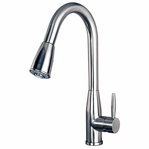 Builders Shoppe 1150SS Single Handle Pull-Down Kitchen Sink Faucet, 16", Stainless Steel Finish